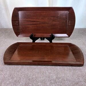 Vintage Toastmaster Hospitality Tray Set 4 Wood MCM Serving Trays Camfield USA